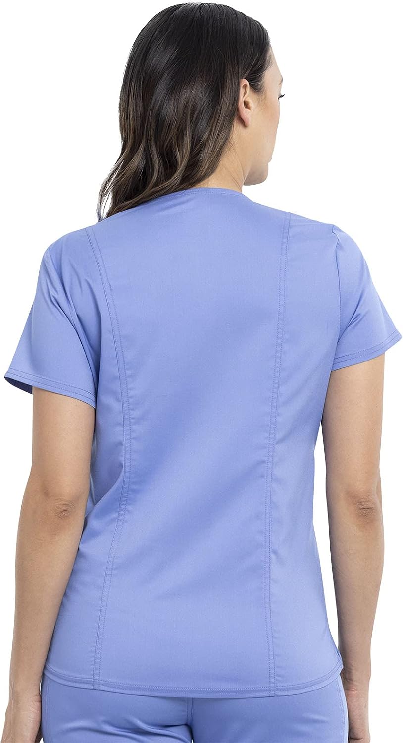 Cherokee Maternity Scrub Top Mock Wrap with 2 Pockets, Breathable and 2-Way Stretch Fabric - WW688