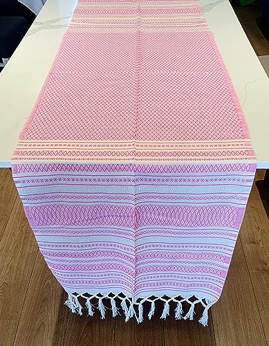 ALKIMIA INC Mexican Handmade Cotton Dotted Rebozo Shawl (Pink)2