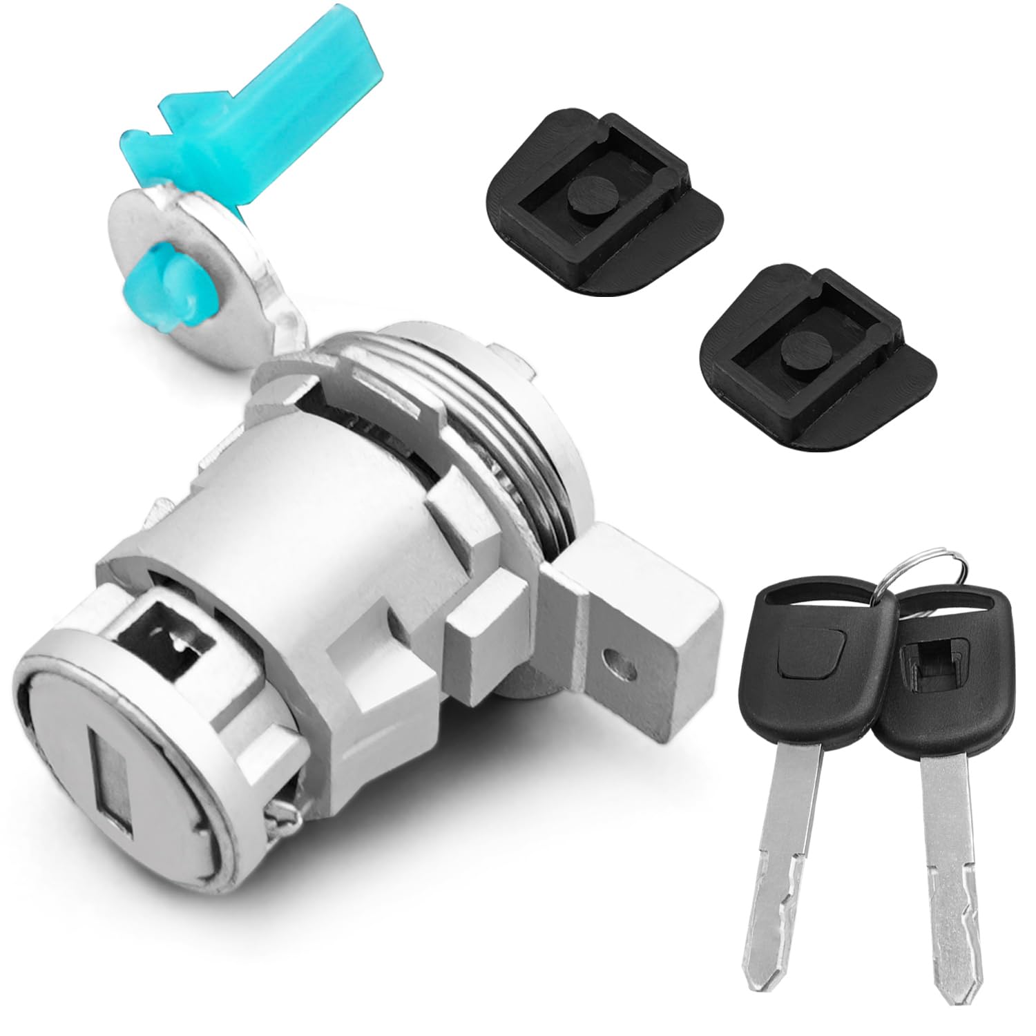 HUQUZN Door Lock Cylinder with Keys Driver Side Fit for Honda Pilot 3.5L 2003 2004 2005 2006 2007 2008 Replace 72185-S9V-A21 72185S9VA21