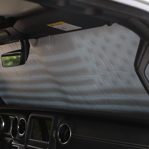 Miniatura 4 de Voodonala Parasol plegable para Jeep JL JLU 2018-2025, para Jeep Gladiator JT 2020-2025 JL (con patrón de bandera de Estados Unidos, 53 x 17