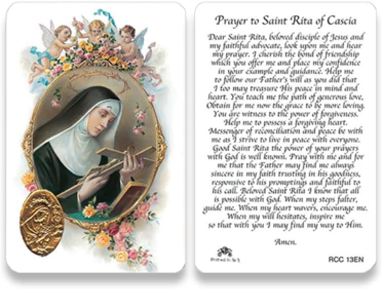 San Francis Imports St. Rita of Cascia Wallet Size Prayer Card-RCC-013