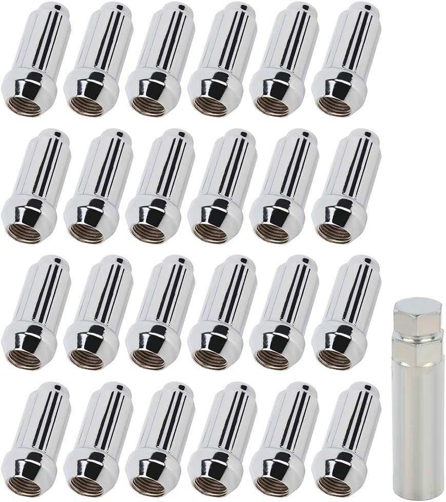 ECCPP Wheel Lug Nuts 24 Pieces 14x1.5 Chrome Bulge Acorn