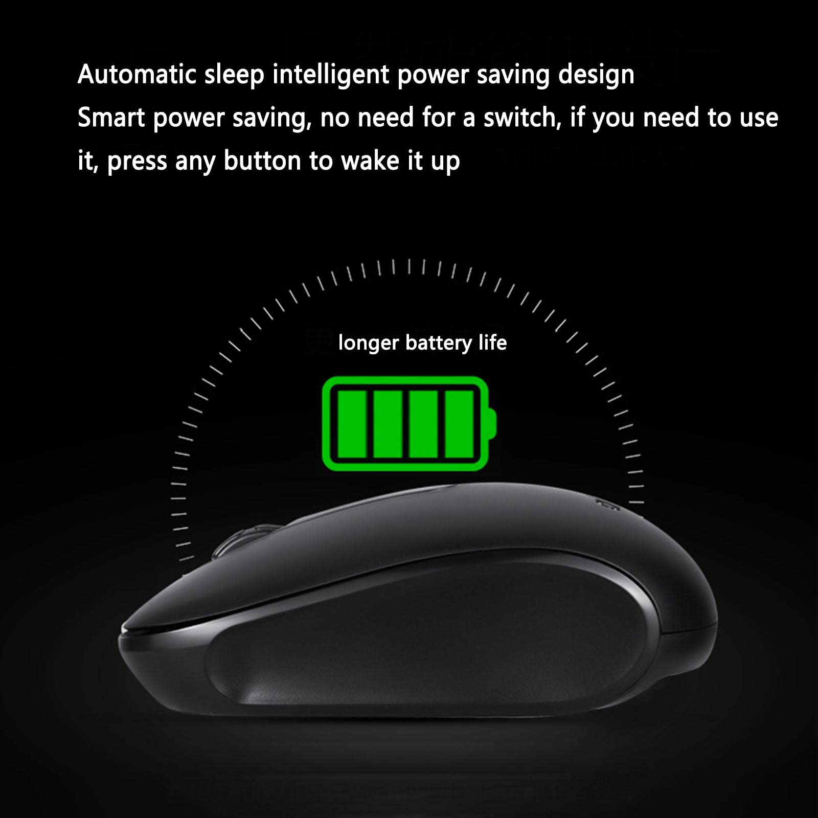 JUSHZ Mouse Wireless Ergonomico Senza Fili Usb Fotoelettrico 2,4 G Collega E Usa Sostenere L'ergonomia Commutazione DPI (105x55MM,black)