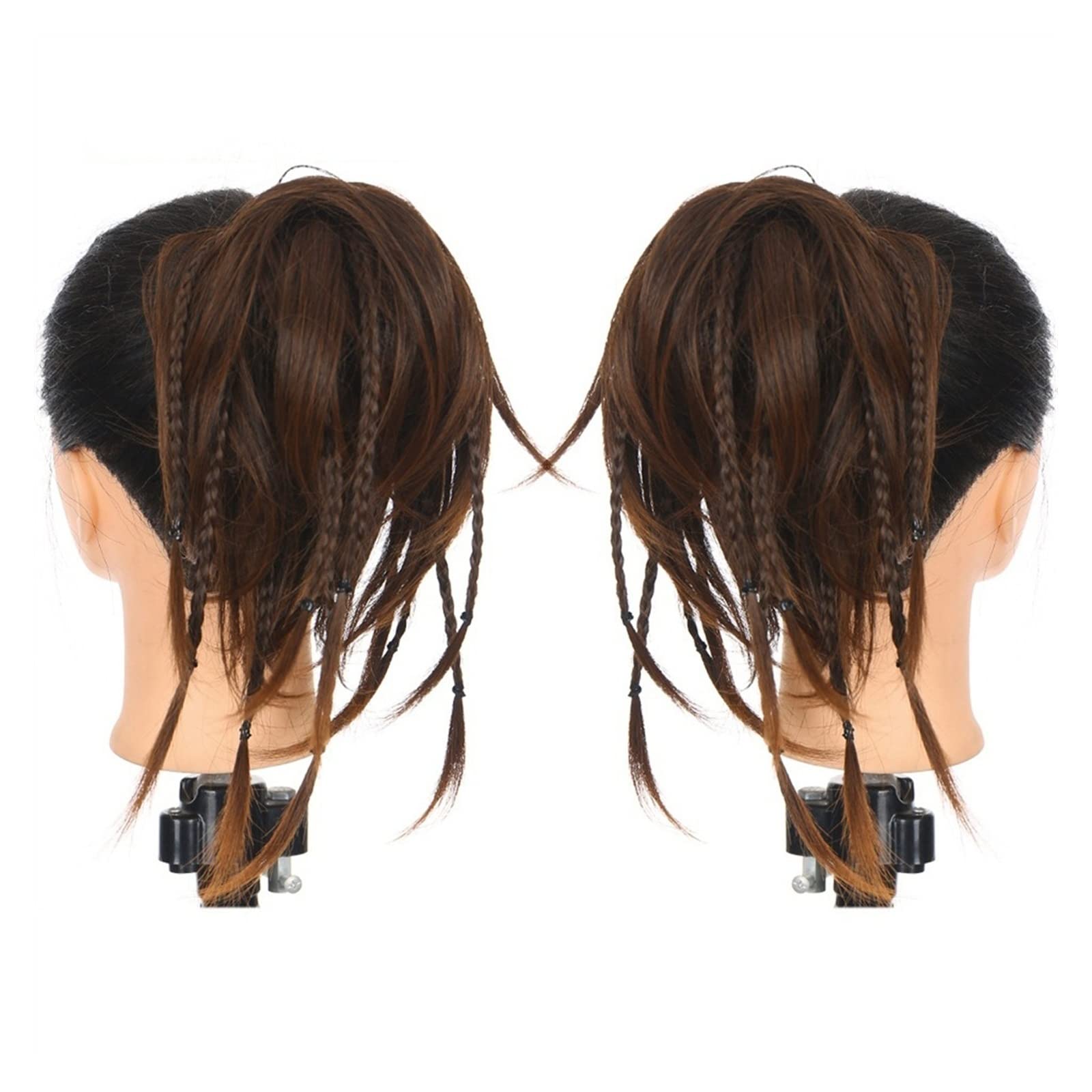 Kok Treski 2 szt. Syntetyczny rozczochrany kok z włosów potargane faliste elastyczne plecione kok Hairpiece żaroodporne włosy Scrunchie kucyk rozszerzenia dla kobiet Gumki do włosów (Color : 30#)