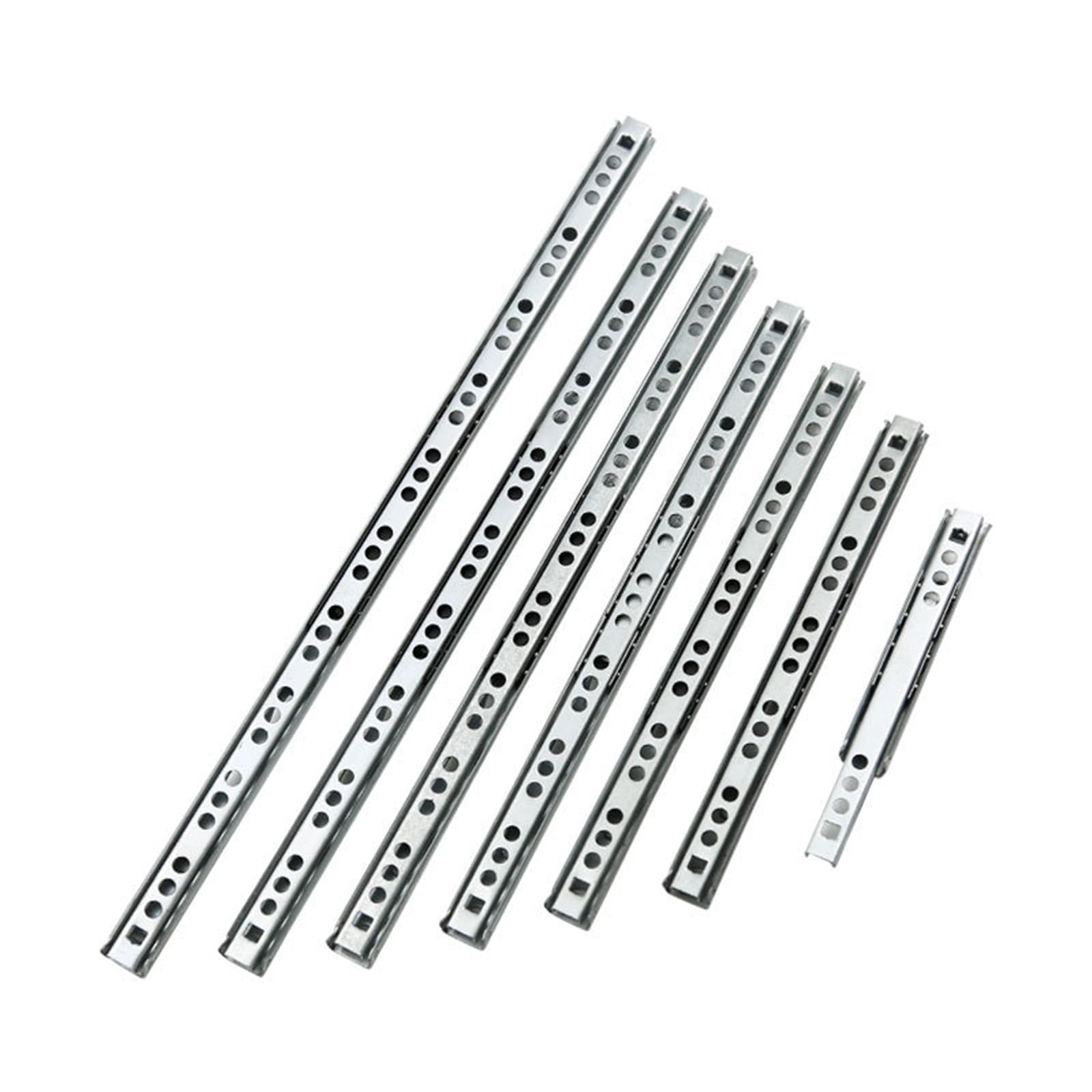 Oumifand 214Mm Two-Section Narrow Bidirectional Drawer Steel Ball Slide Rail 17Mm Wide Track 2Pcs(214Mm)