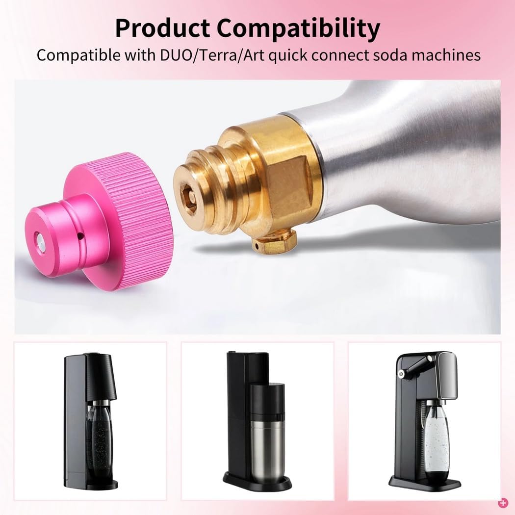 Bubbler Soda Water Co2 Adapter, Advanced Adapter for Soda Water Bubbler, Duo/Terra/Art Soda Machine Compliant, Soda Machine Valve Supplement Parts, Tr21-4 Male Thread Co2 Universal Vessels