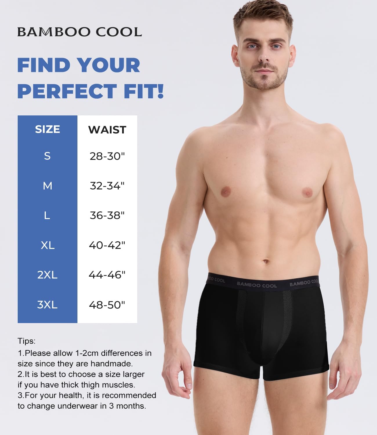 BAMBOO COOL Men's Trunks with U-Mesh Vent - Breathable Viscose, Tag-Free, Anti Ride-Up Underwear for Men - Image 6