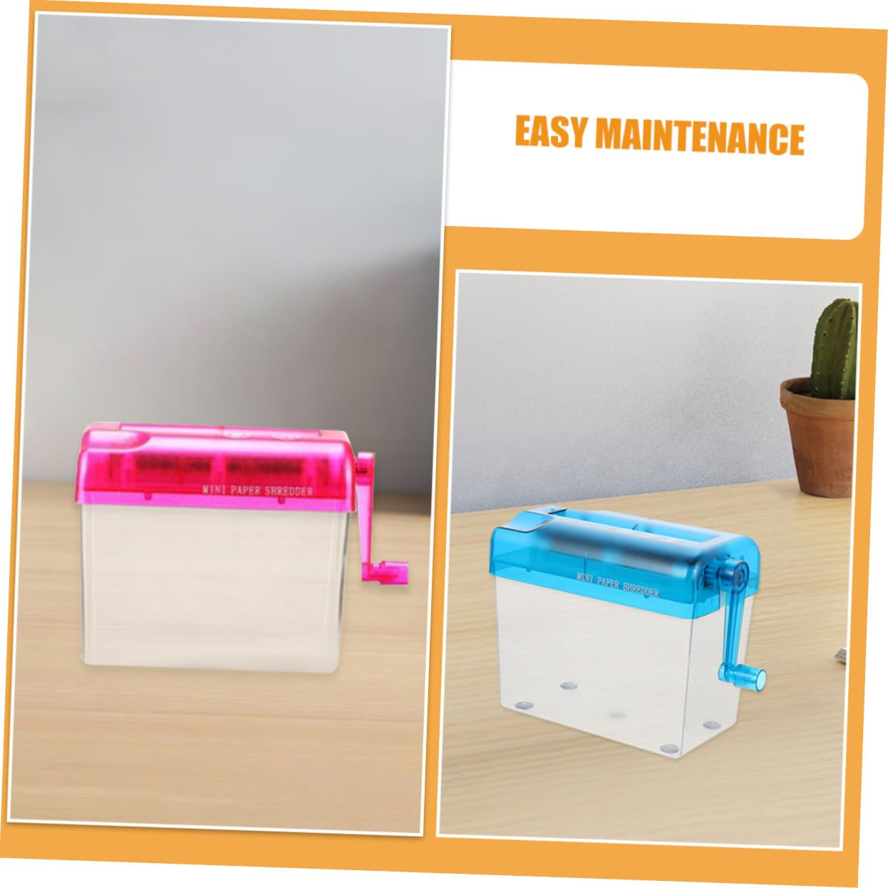 2 Pezzi Mini Distruggi Documenti Manuale Taglierina Carta Portatile per Casa e Ufficio Trituratore Manuale Sicuro per Documenti Sensibili Compatto per Scrivania