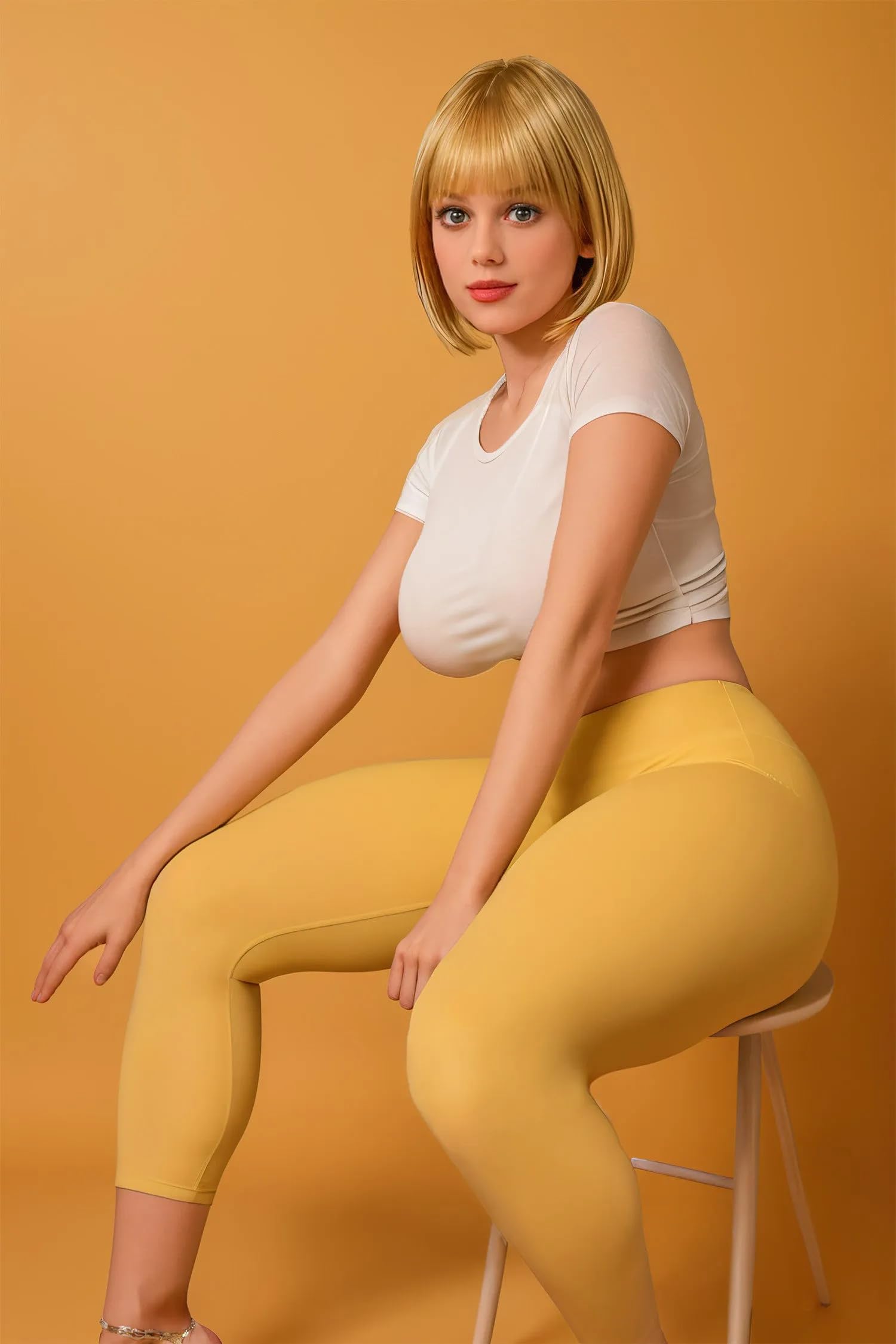 Realistic 5.35ft Sexy Large Size Sex Doll Life Size Female Torso TPE Silicone Full Size Sex Dolls with Huge Breasts Butt Feet Standing and Adjustable Joints Full Body Love Dolls,US Shipping