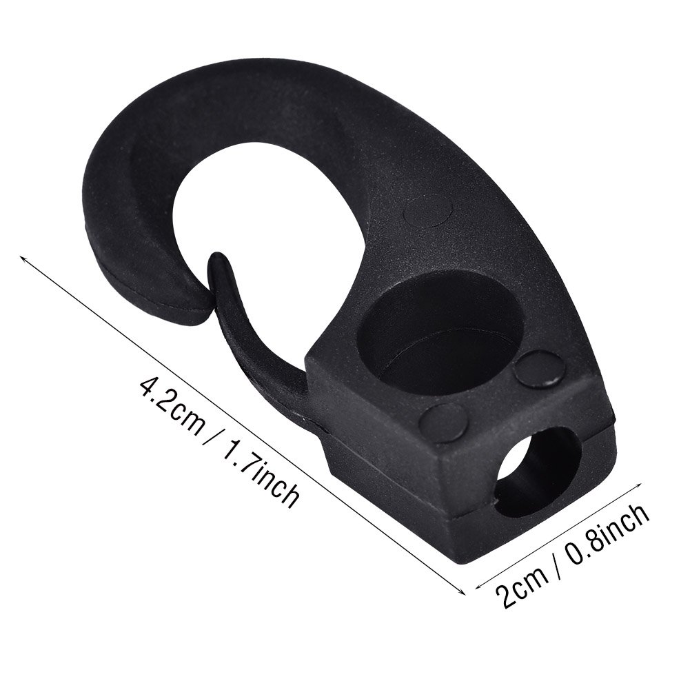 Dilwe 6 pz Kayak Ancoraggio,Multi Purpose Durevole Ad Alta Resistenza Clip Nylon Nero Gancio di Ancoraggio per Kayak Canoa Bungee