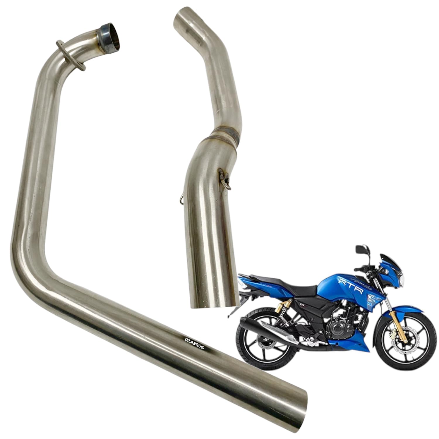 Bike Silencer Pipe Muffler Pipe for Stainless Steel Exhaust Bend PipeCompatible With TVS Apache RTR 180-image-31