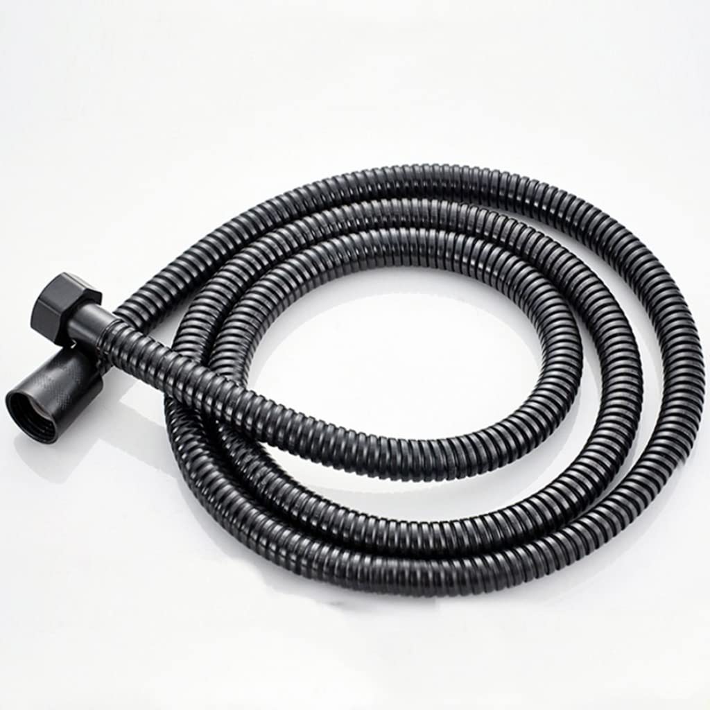 Tubo Flessibile Doccia Extra Lungo, Tubo Flessibile Doccia SUS 304 Lungo da 1 Pezzi, for Doccia da Bagno Tubo Flessibile Acqua Prolunga Tubo Idraulico Tirando Tubo Accessori da Bagno, Nero(200cm)
