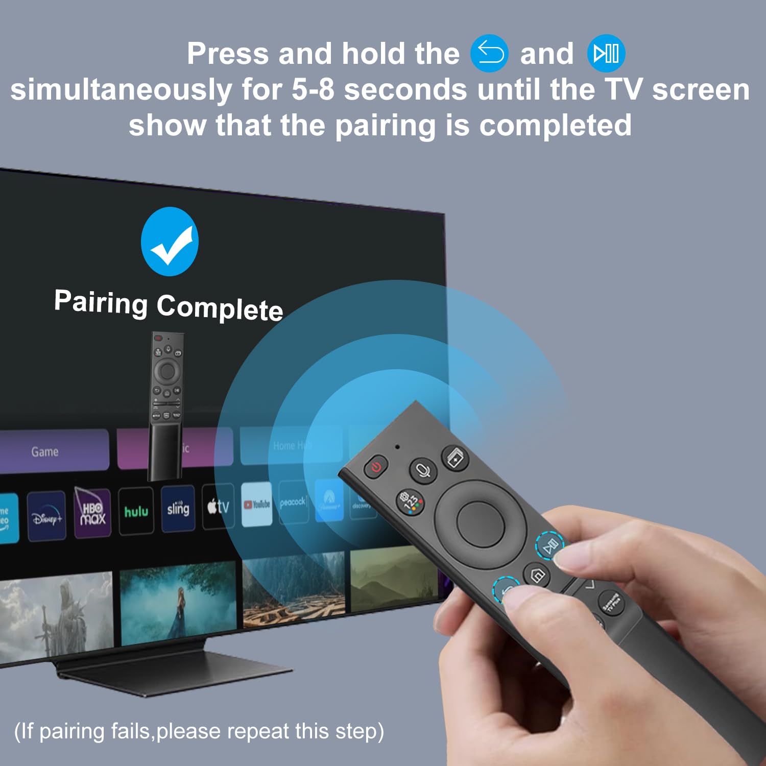 Telecomando Vocale Sostituzione per Samsung Smart TV, Telecomando Universale Compatibile con 2018-2023 utti gli TV Samsung Curved Frame QLED LED LCD 8K 4K TVs con Vocale Funzione