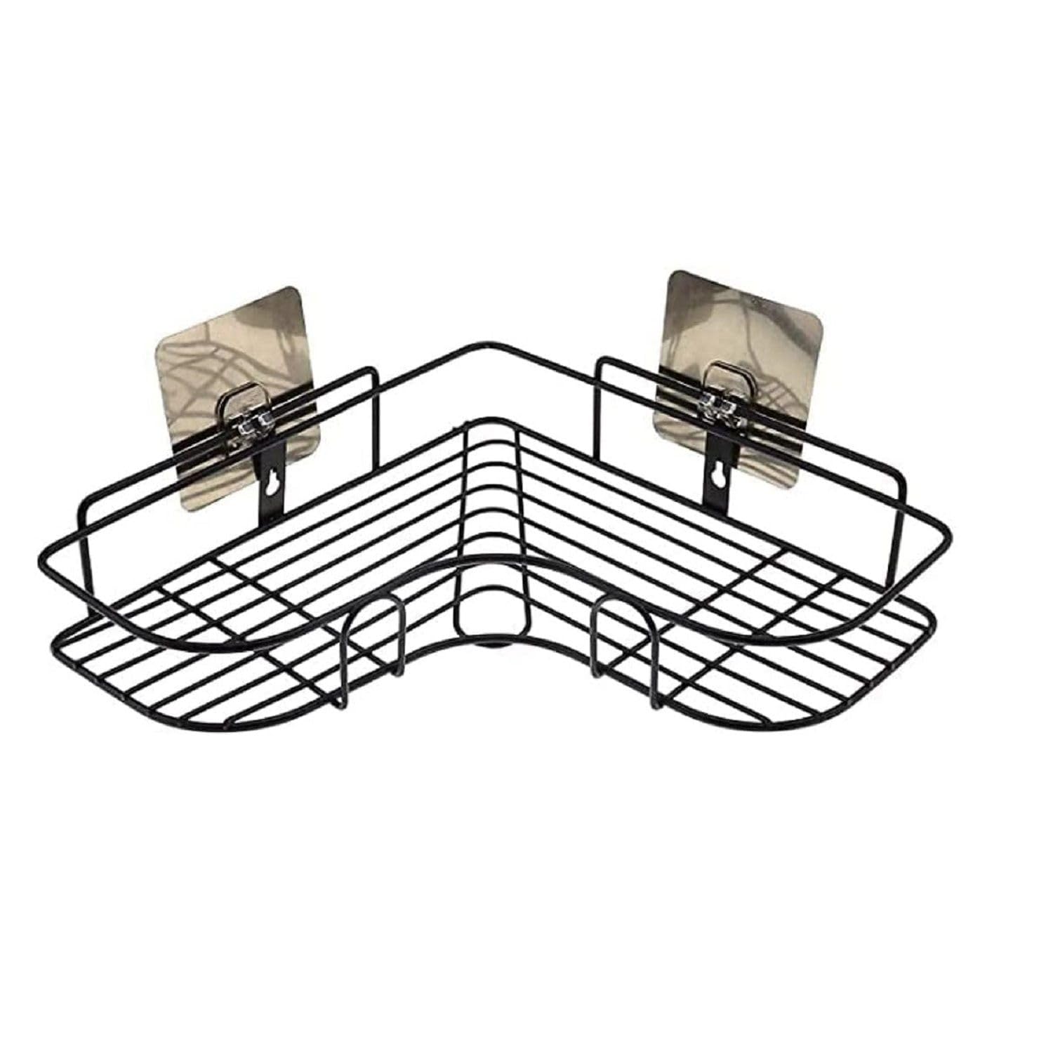 - Wall Mounted Self Adhesive Bathroom Organizer No Drill Kitchen Rack L Shape Corner Shelf for Bathroom and Kitchen Accessories-PO-1