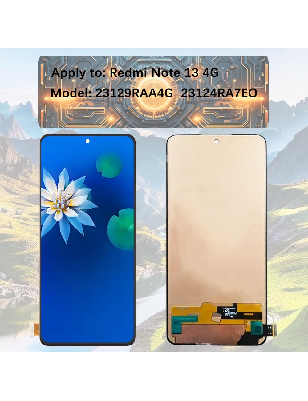 H&LYCYJ Display Schermo per Xiaomi Redmi Note 13 4G TFT 23129RAA4G 23124RA7EO LCD Schermo di Ricambio Assembly con kit (Senza impronte digitali)