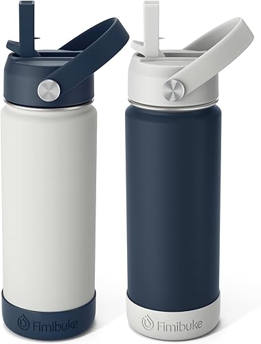 Fimibuke Botella de agua aislada para niños, 18 onzas, sin BPA, vaso para niños con pajilla, vaso de doble pared al vacĂo, de acero inoxidable 188, Fimibuke Botella de agua aislada para niños, 18 onzas, sin BPA, vaso para niños con pajilla, vaso de doble pared al vacĂo, de acero inoxidable 188,
