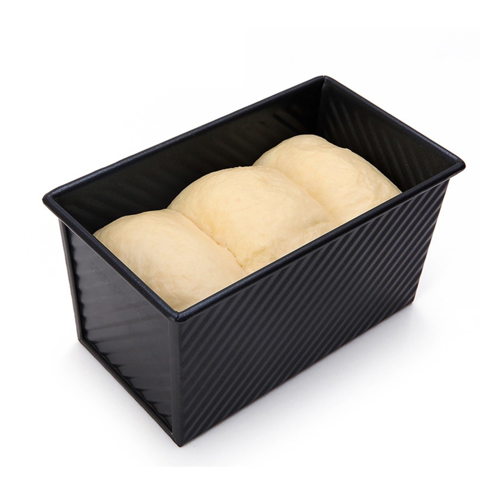 Pull Man Molde for Pan con Tapa, Antiadherente, Caja for Tostadas de Pan de Acero al Carbono con Tapa, Corrugado, Capacidad de Masa de 1 Libra, for Hornear Pan