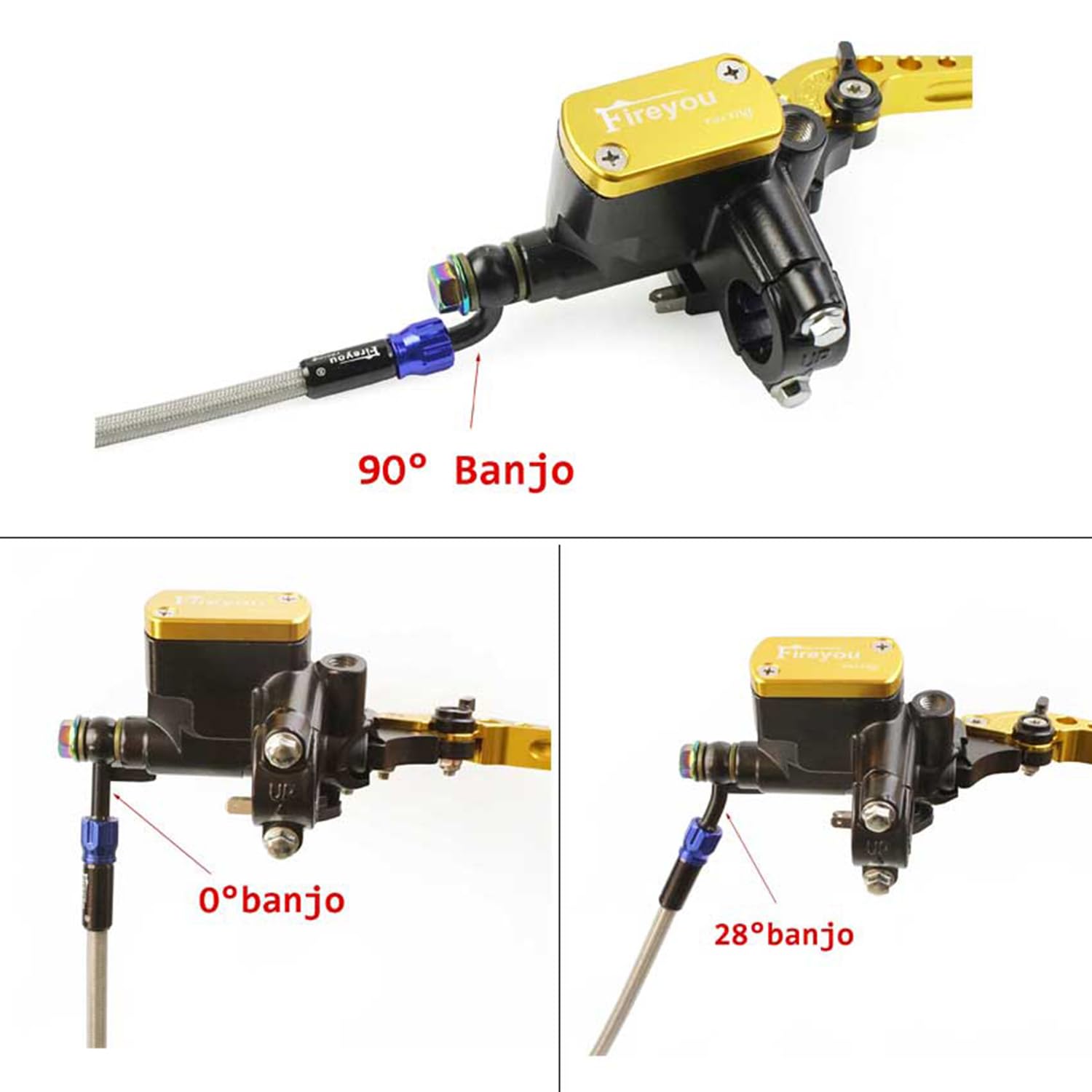 Tuyaux de frein hydrauliques pour moto - En acier inoxydable tressé - Raccords de tuyau tressé pour VTT, Pit Bike Dirt Bike
