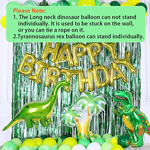 Dinosaur Balloons, Large Foil Animal Balloons Inflatable Dinosaur Kids Party Decoration 2pcs, Green - Image 3