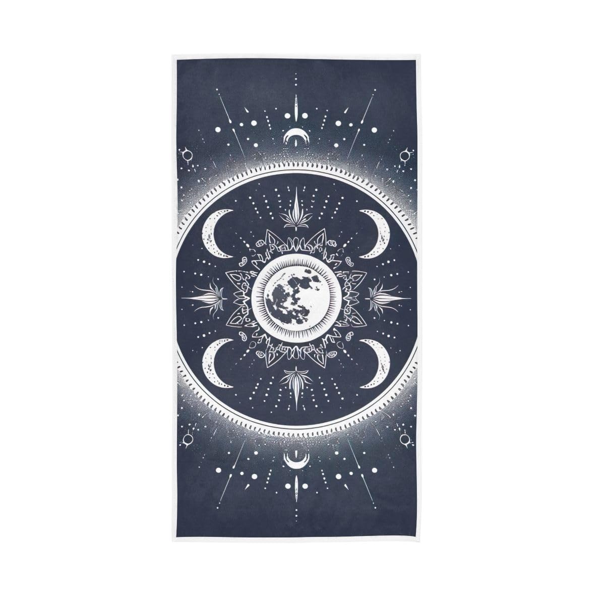 LSRCPD Circle Moon Sun Hand Towels, Multipurpose Decorative Towels for Hand, Face, Hair, Bath 15 x 30 Inches