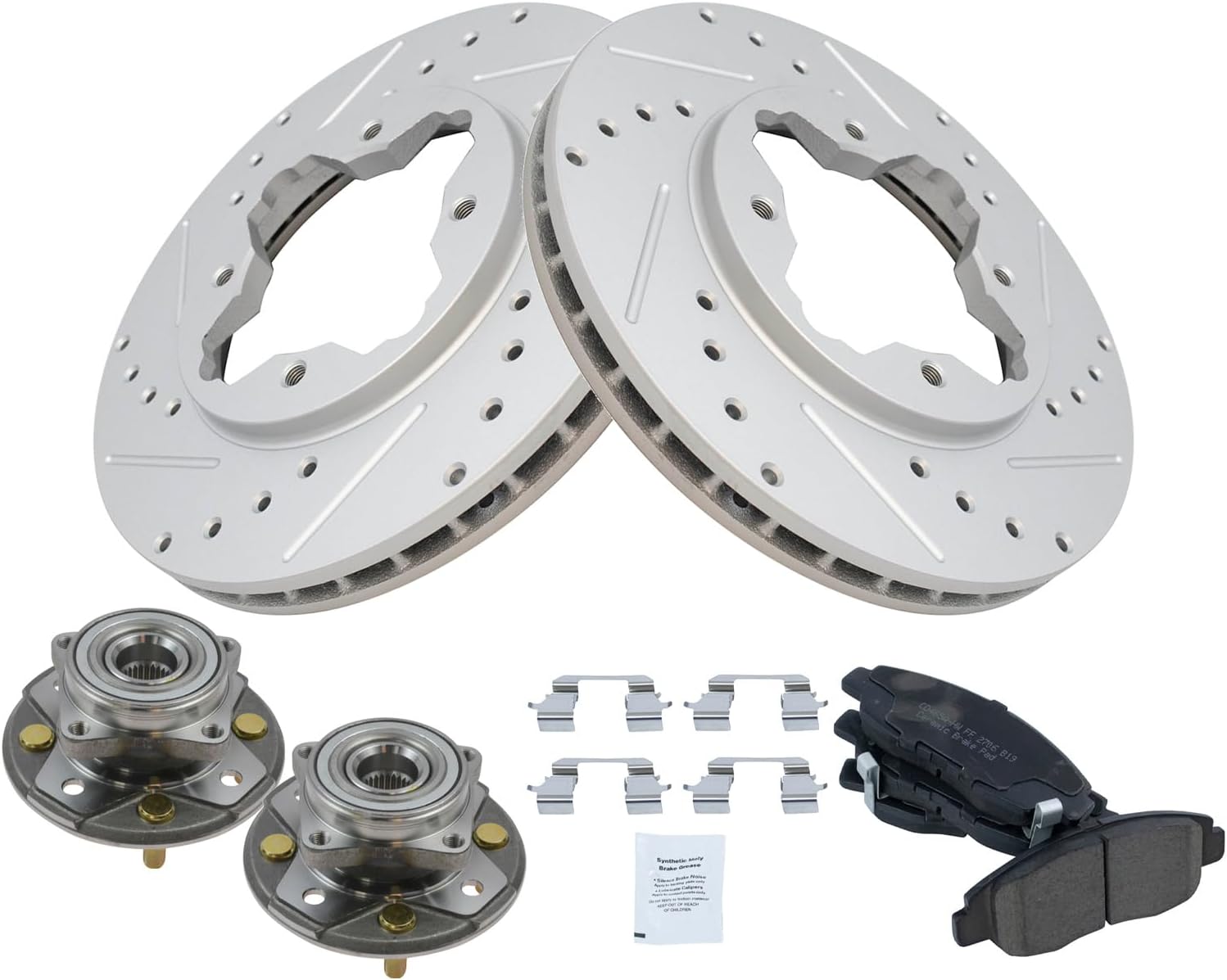 TRQ Performance Front Ceramic Brake Pad and Rotor Set Compatible with 1995-97 Honda Accord L4 2.2L 1990-93 Honda Accord Sedan with Akebono Calipers 1993-94 Honda Accord Coupe 1997 Acura CL L4 2.2L