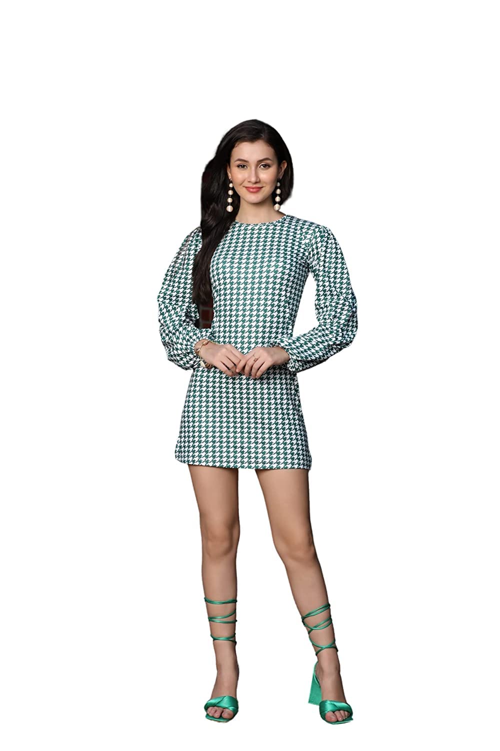 Greciilooks Womens Lycra Bodycon Slim Fit Dress (Green, Xx-Large)