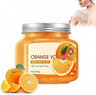 مقشر الجسم والقدم بفيتامين C، مقشر ملح الاستحمام مع زبدة الشيا - مزيل الجلد الميت بملمس مرطب ومنعم للنساء من ازوني