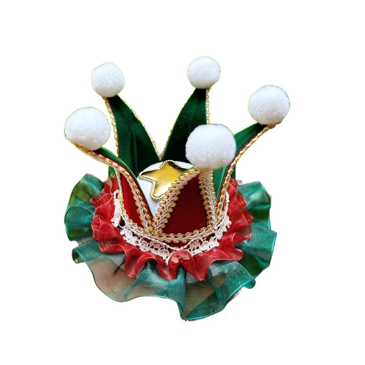 BPURB Women Lolita Circus Clown Hat Jester Mini Top Hat Halloween Costume Headband for Carnival Cosplay Party