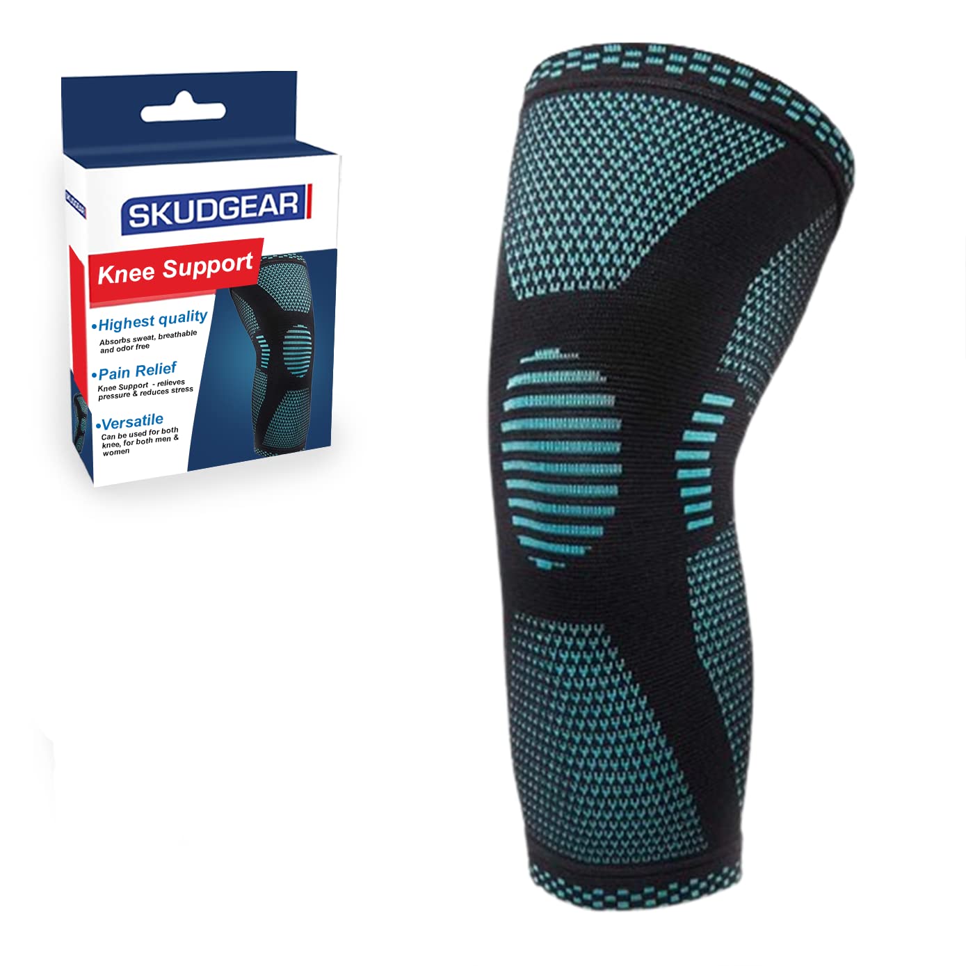 Skudgear Knee Support - Pack of 1 (Black) | Open-Patella Brace for Arthritis Joint Pain Relief | With Adjustable Strapping and Breathable Neoprene Material | With Oval Pad with Metal Brace | Free-Size (B0B4PH7S64) Amazon Price History, Amazon Price Tracker