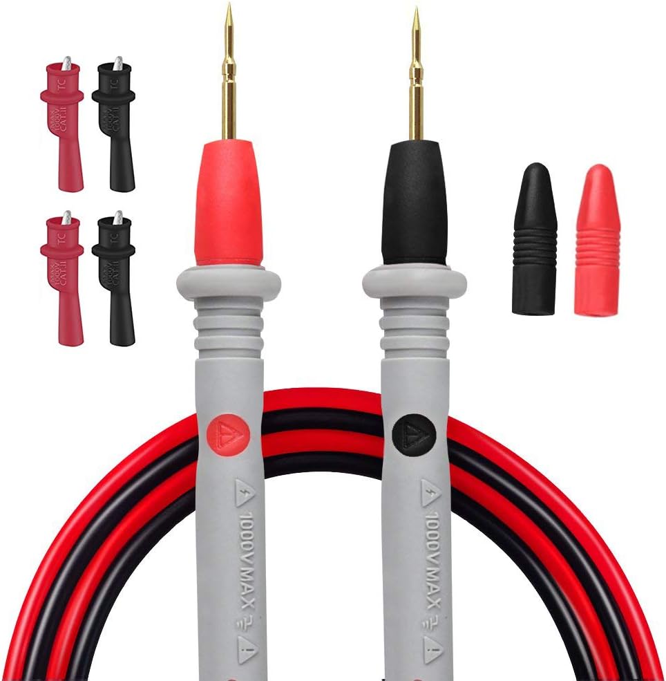 Ultra-sharp Multimeter Test Leads Needle – 1000V 20A Banana Probe Leads