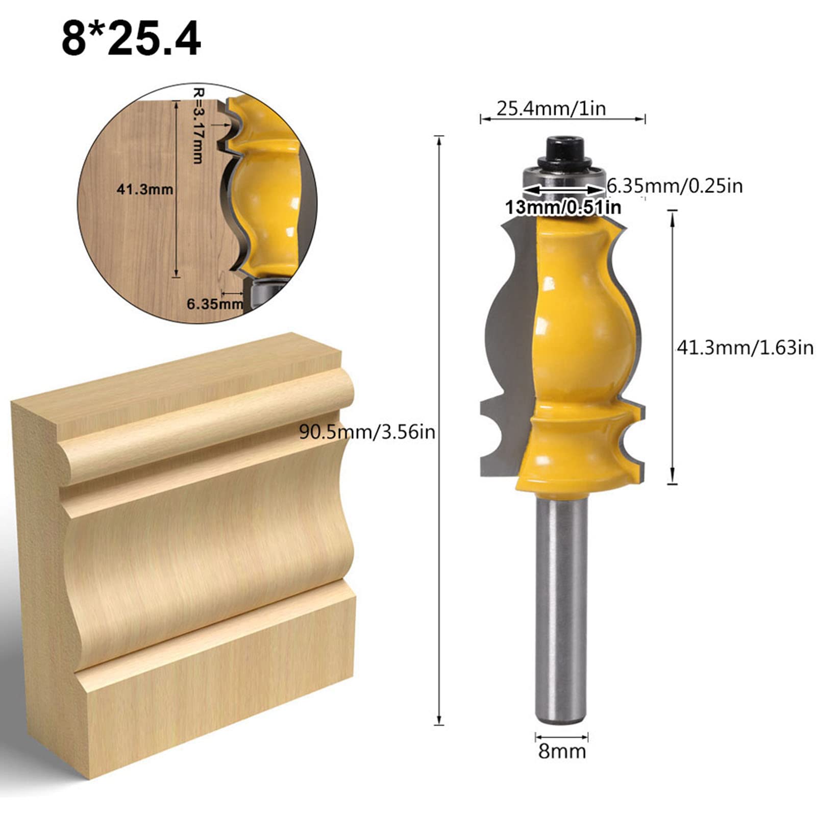 5 Pz 8Mm Punte per Fresa Con Gambo, Utensili per Frese per La Lavorazione Del Legno, Router Bit Finitura Fresa per Cabinet Door Top Line Trimming Fresa Lavorazione