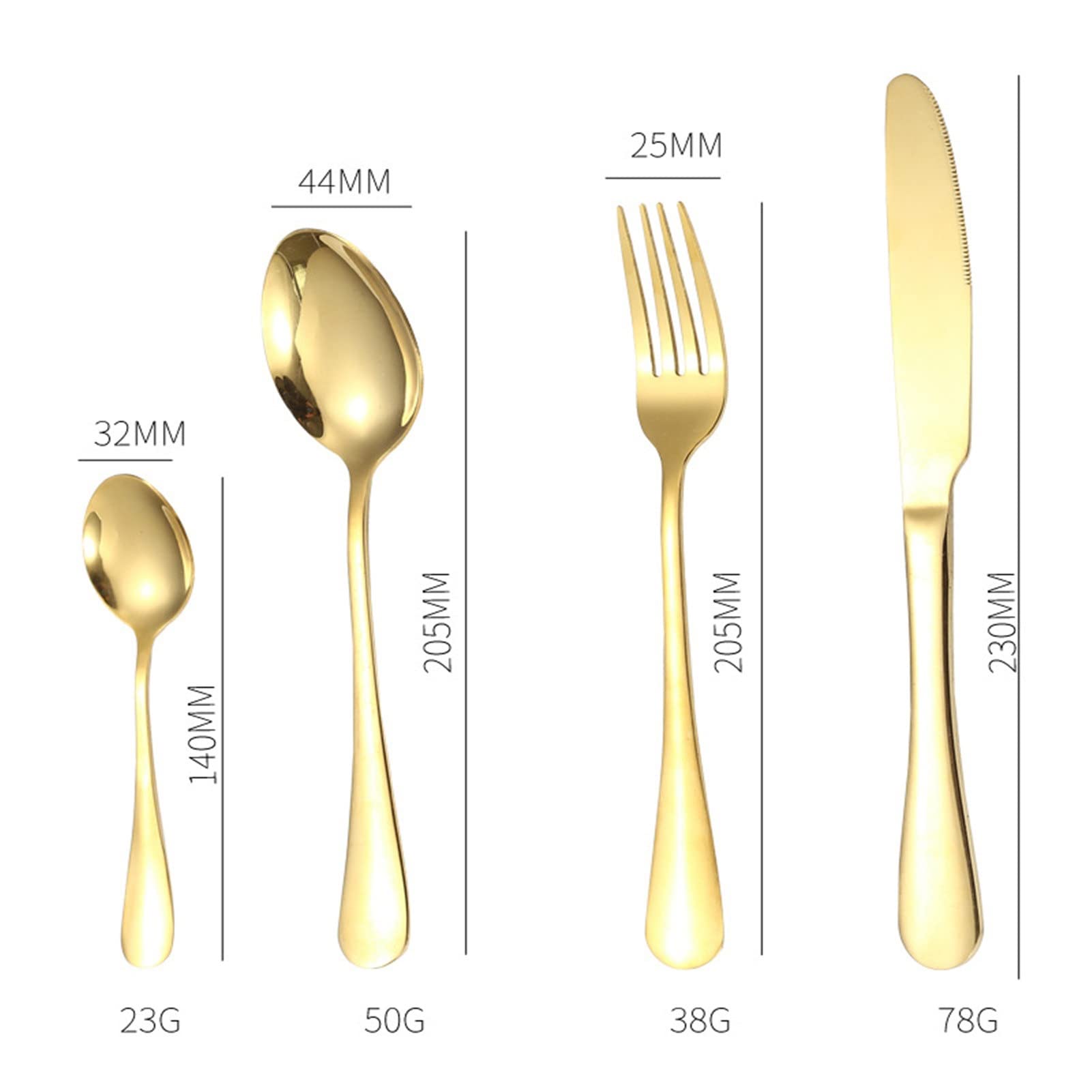 Juego de Cubiertos Acero Inoxidable 24 Piezas,Cubertería de Mesa para 6 Personas, Incluye Cuchillo/Tenedor/Cuchara/Cucharilla, Acabado Pulido Brillante para Cocina, Restaurante, Fiesta