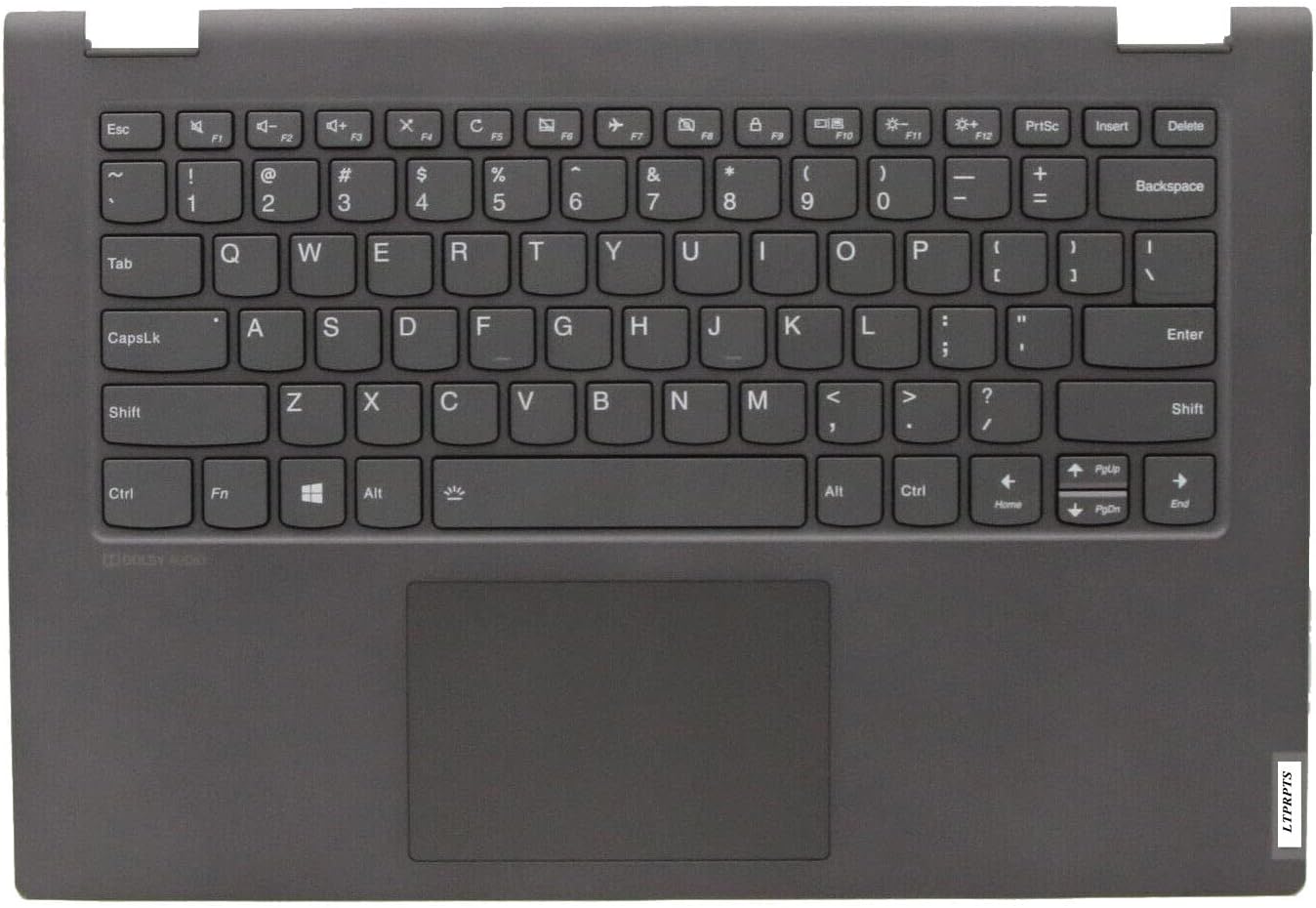 Replacement Laptop Upper Case Palmrest Backlit Keyboard Touchpad Assembly Part for Lenovo IdeaPad C340-14 Flex-14IWL Flex-14API C340-14IWL C340-14API 5CB0S17350 Black