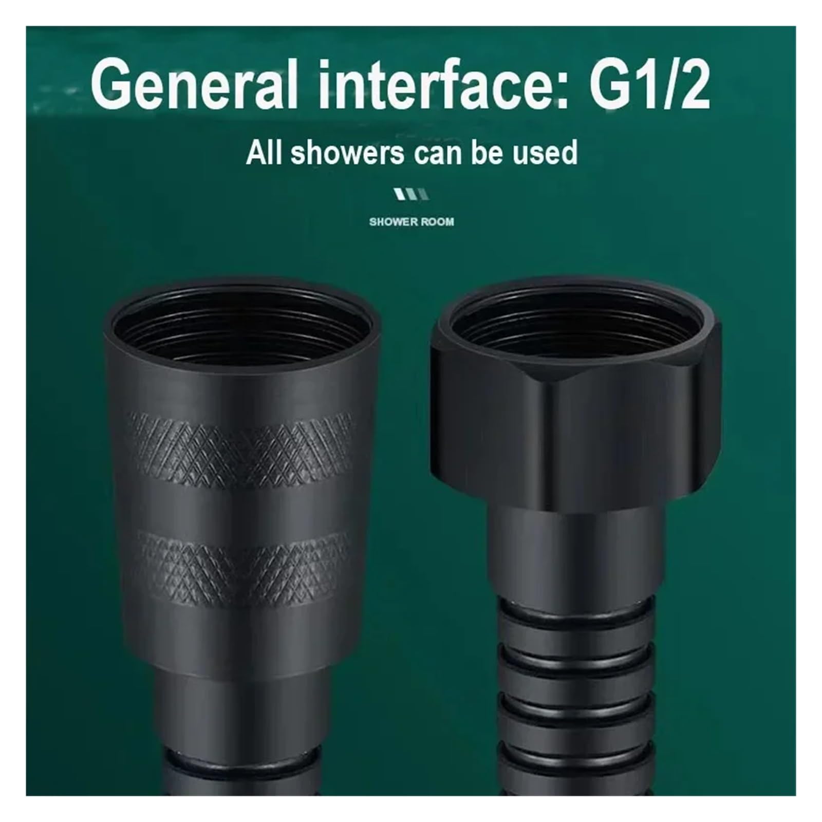 Manguera de ducha flexible de 1,5 m de acero inoxidable SUS304 extensible para jardín, accesorios de baño, color negro y 1 unidad, diseño a prueba de fugas