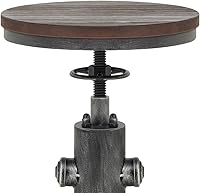 Vista 4 de Topower Juego de 3 piezas de bar de pub vintage, mesa redonda industrial y taburetes para 2, mesa de pub y taburetes de altura ajustable a juego