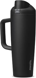 Owala FreeSip Tumbler Stainless Steel Water Bottle 30 oz Very, Very Dark | Triple-Layer Insulation | Leak-Proof Lid with Push-Button | Double Threaded Lid for Left and Right Handed Drinking