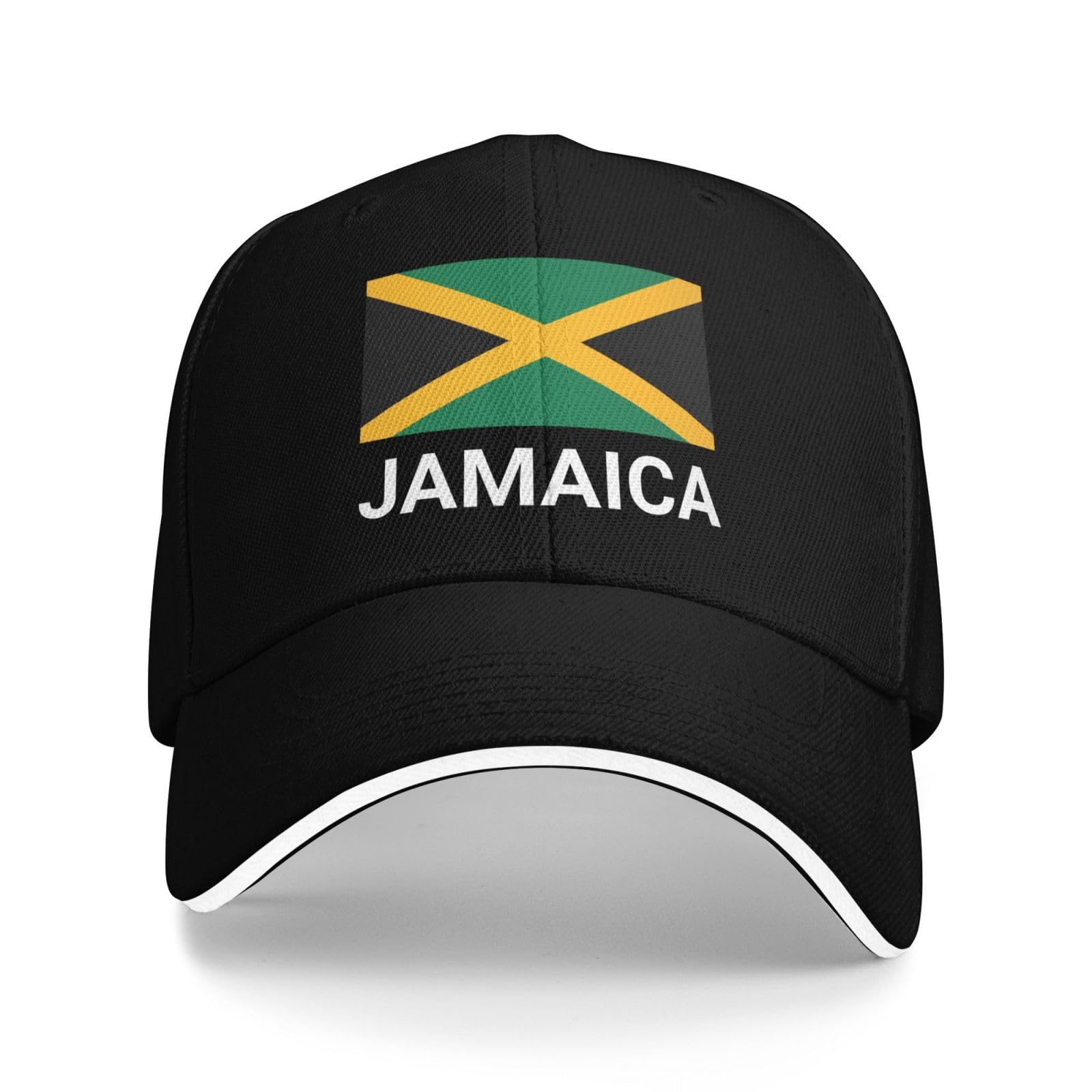 Support Jamaica Flag Hat Jamaican Caps for Men Women I Stand with Jamaica Baseball Cap Trucker Hats Black