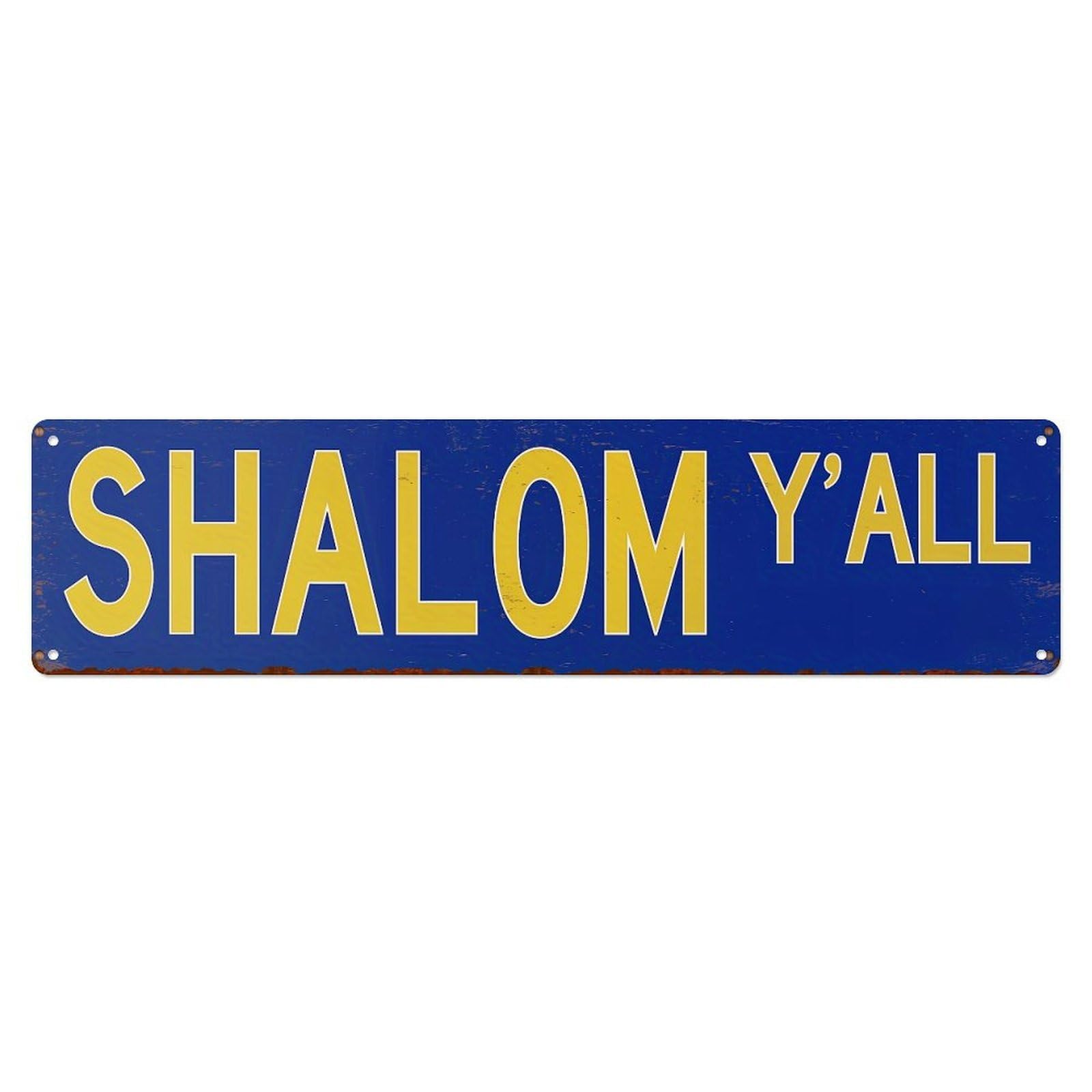 Jdyansheng Vintage Shalom Y All Sign Tin Sign Metal Poster Metal Signs For Home Man Cave Bar Cafe Kitchen Laundry Room Wall Decorations 4X16 Inches