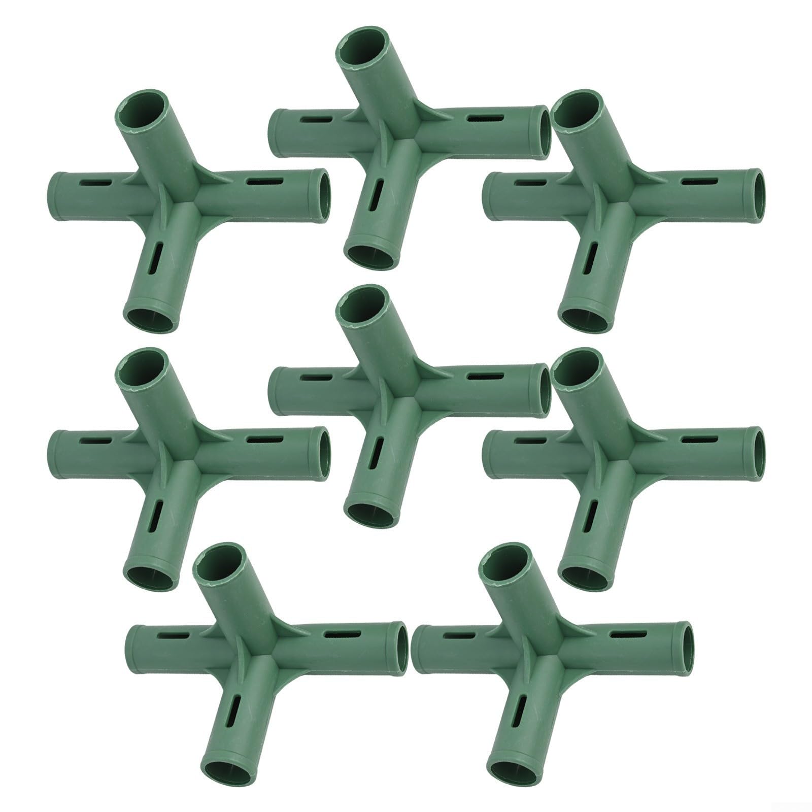8pcs Greenhouse Frame Joint Connector 19mm Heavy Duty Plant Support Pipe Connector Awning Bracket for Garden Structure Building Weather Resistant Green Plastic Fittings(1#)