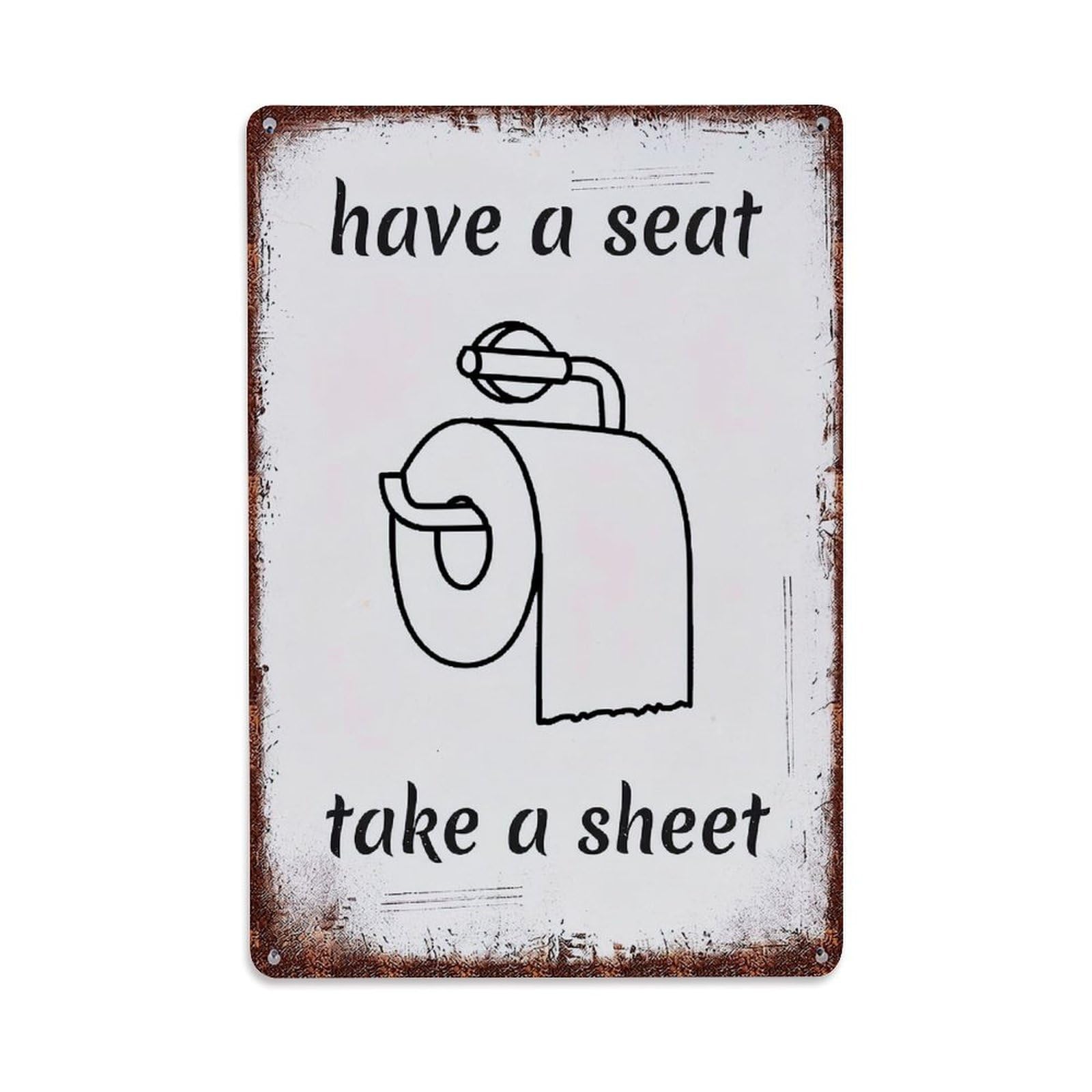 Jdfenggu Vintage Have A Seat Take A Sheet Retro Metal Tin Sign, Decor Art Poster For Bar, Home, Man Cave, Kitchen, Laundry Room Gift 8X12inch