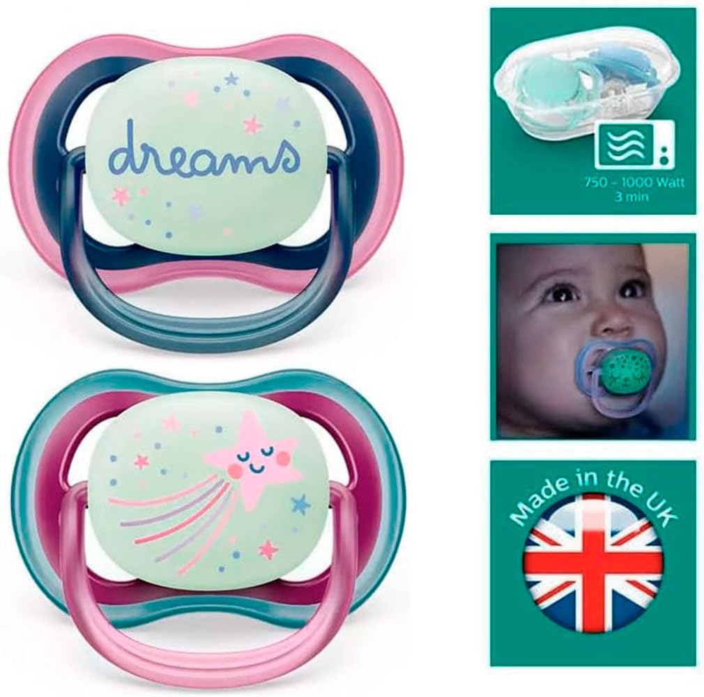 Philips Avent Fopspeen Ultra Air Night 6-18M SCF376/29 2 stuks 2 EA