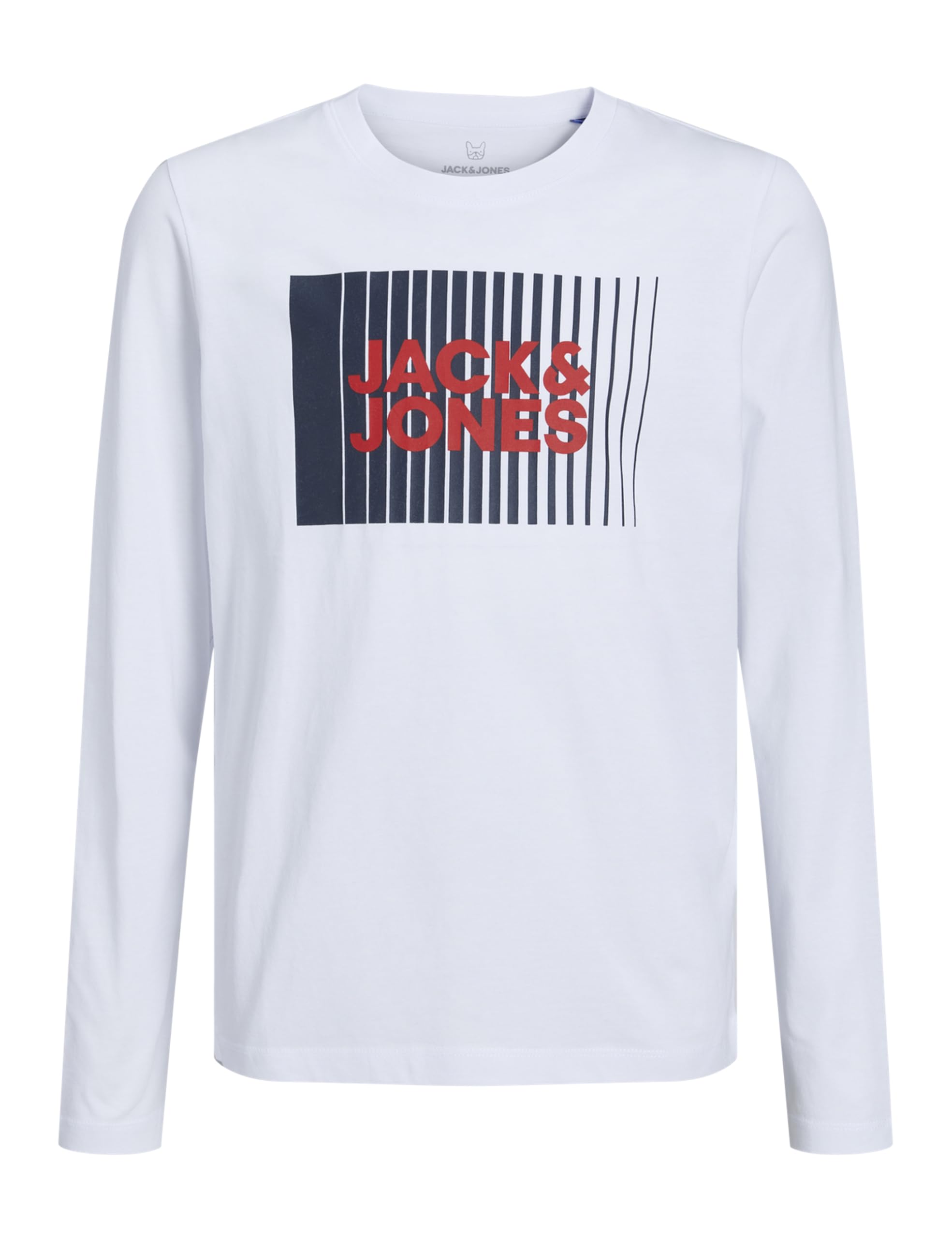 Jack & Jones Boys Jjecorp Logo Tee Play Ls O-Neck Noos Jnr T-Shirt, White, 176 UK