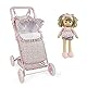 Pasito a Pasito Kinderwagenaufsatz für Puppen mit Fußsack Lil & Tom - Rosa