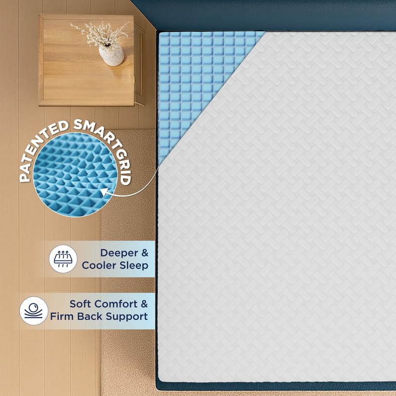 Image of Orthopedic Grid Mattress | Doctor-Recommended Support for a Healthy Back | Patented SmartGRID Technology | Medium Firm | 10-Year Warranty | King Size Bed Mattress | 75x72x6