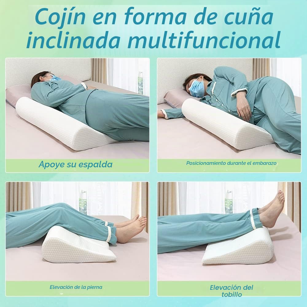 Almohada de cuña giratoria para úlceras por decúbito, cuñas de posicionamiento, almohadas médicas para dormir de lado, presión y úlceras, cuña de espuma inclinada para después de la cirugía para