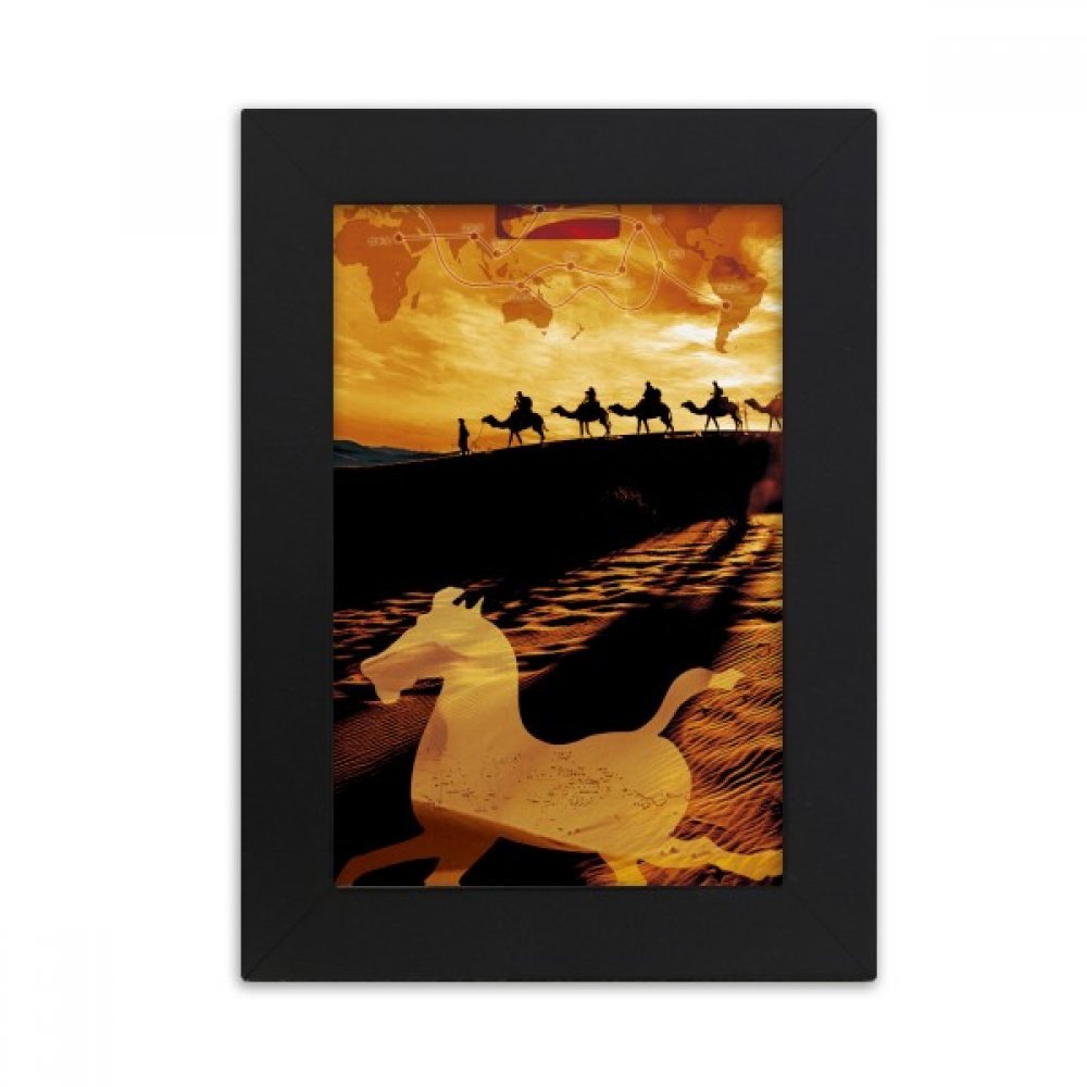 Cadre Photo 10x15cm Noir DIYthinker Décoration Bureau avec Tableau Chameau Désert Silk Road