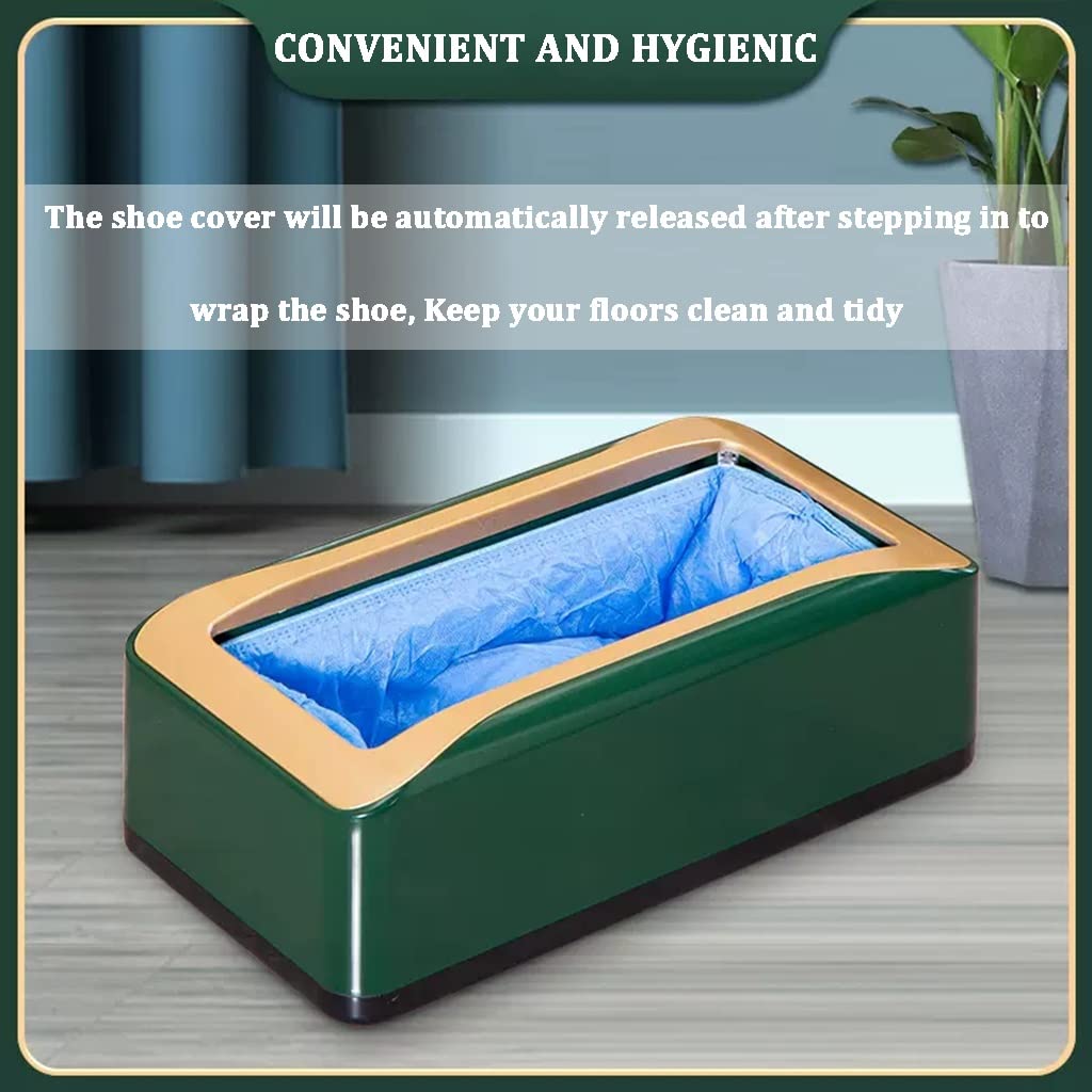 Lot de 300 distributeurs de couvre-chaussures pour intérieur - Pratique et antidérapant - Plastique ABS solide - Automatique - Vert - 41 x 21 x 13 cm