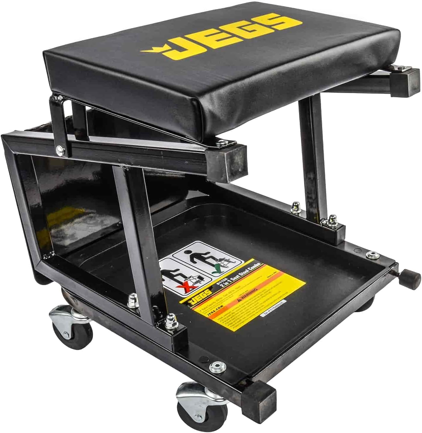 JEGS Mechanic Seat and Step Stool 300 LBS Capacity