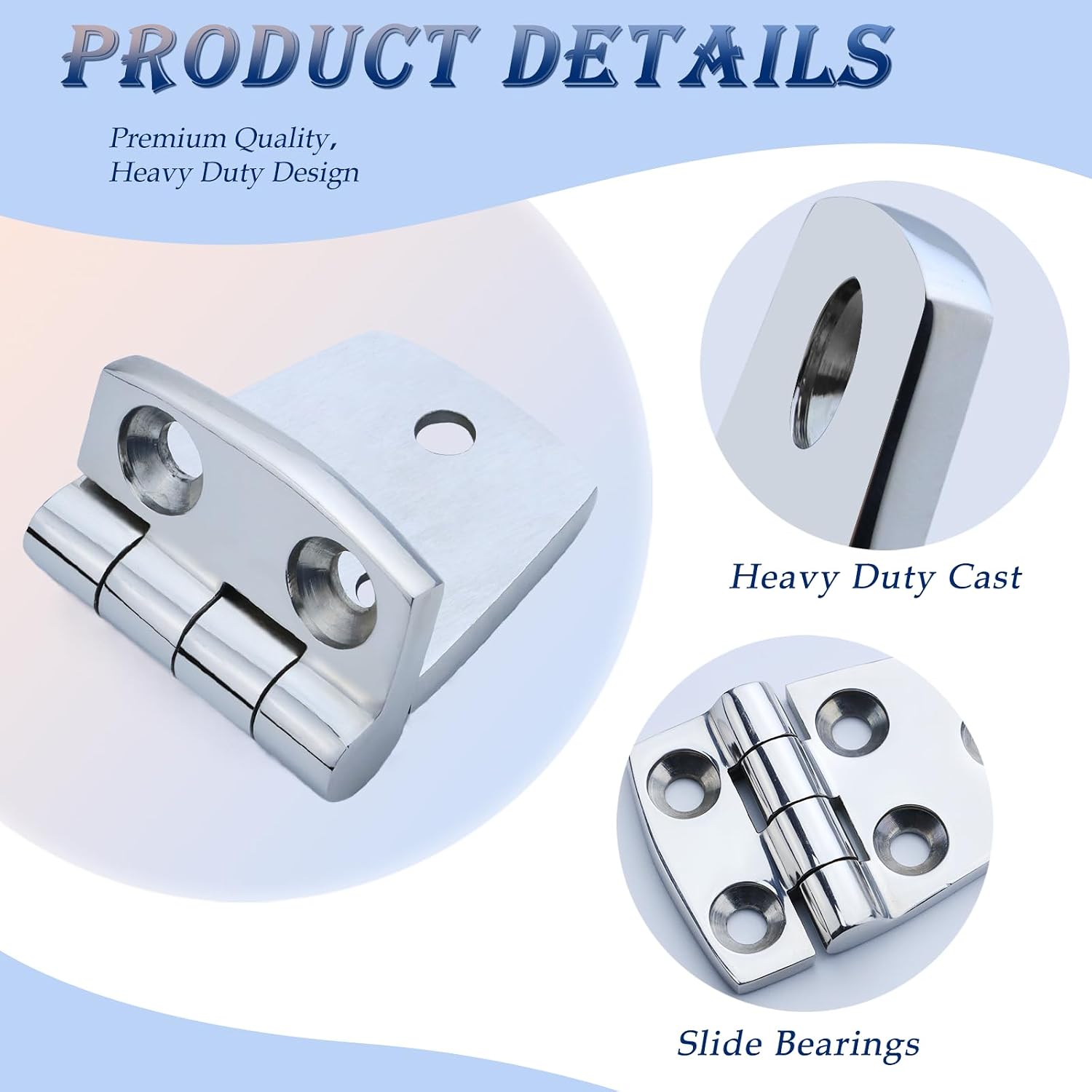 YANYUCB Boat Hatch Hinge 316 Stainless Steel Cabinet Door Casting Hinges Marine Hardware with Screws(2.25"x1.5") for Boat,RVs(2PCS)