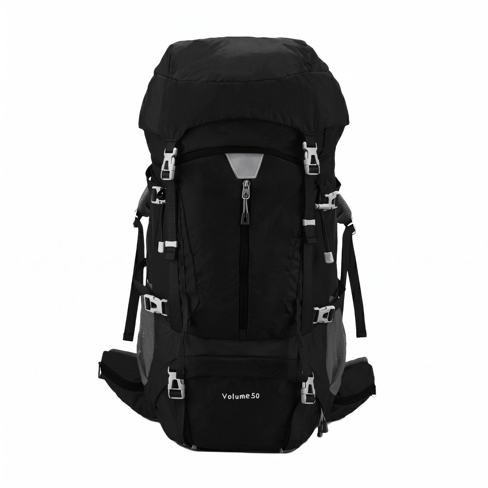 50L Hiking Backpack Padded Shoulder Straps Water-Repellent Hiking Backpack Mesh Side Pockets Outdoor Gear for Camping Black-picture-23